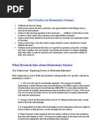 Best Practice in Elementary Science