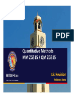 Quantitative Methods MM ZG515 / QM ZG515: L8: Revision