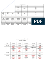 Grade 1-3 Schedule and Teacher Timetable