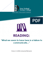 "What We Seem To Have Here Is A Failure To Communicate.. .": Vicars, D. (2010, January/February)