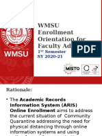 Online Enrollment Procedure SY 2020 21 1st Sem MAIN For Faculty Advisers 10072020 PDF