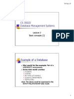 CS 3002D Database Management Systems: Example of A Database