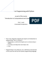 Intro to Python Programming for Linguistics