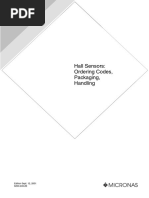 Hall Sensors: Ordering Codes, Packaging, Handling: Edition Sept. 12, 2001 6200-249-2E