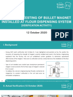 Induction Testing of Bullet Magnet Installed at Flour Dispensing System