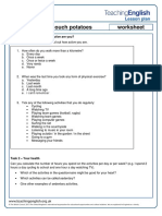 A Generation of Couch Potatoes Worksheet PDF