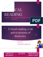 Lesson 2 - Critical Reading