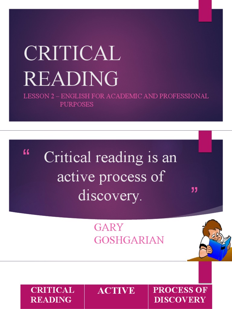 Lesson 2 - Critical Reading | PDF | Science & Mathematics