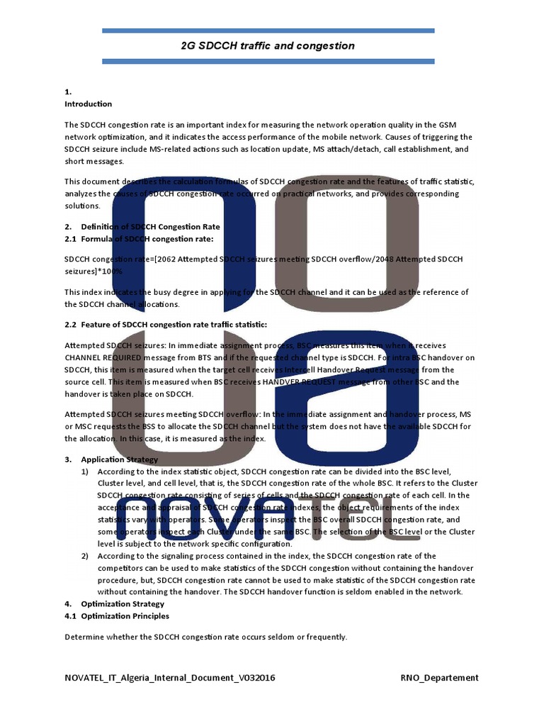 SDCCH Congestion Rate Analysis and Solutions | PDF | Network Congestion ...