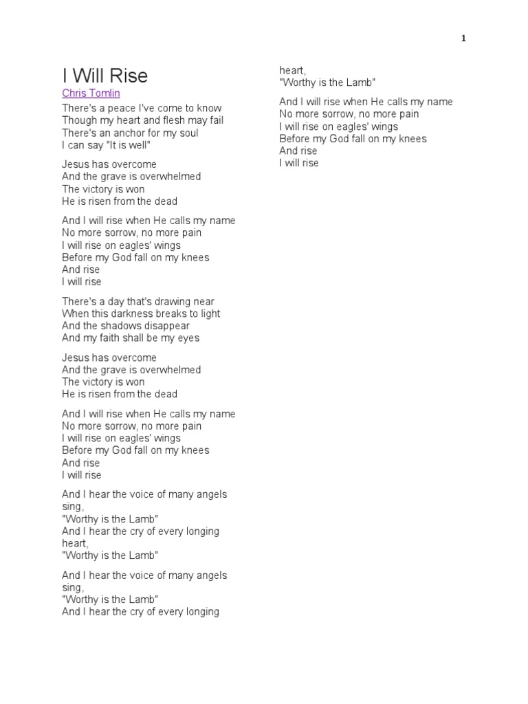 I Will Rise | PDF | Religion And Belief, image size:768x1024