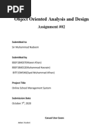 Object Oriented Analysis and Design: Assignment #02