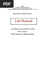 Lab Manual: Department of Computer Science