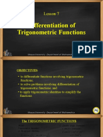 Lesson 07-Differentiation of Trigonometric Functions