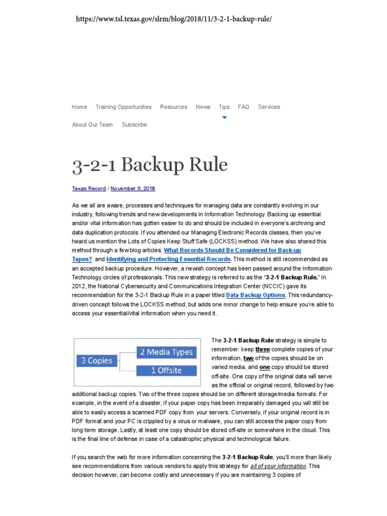 3-2-1 Backup Rule: Home Training Opportunities Resources News Tips FAQ ...