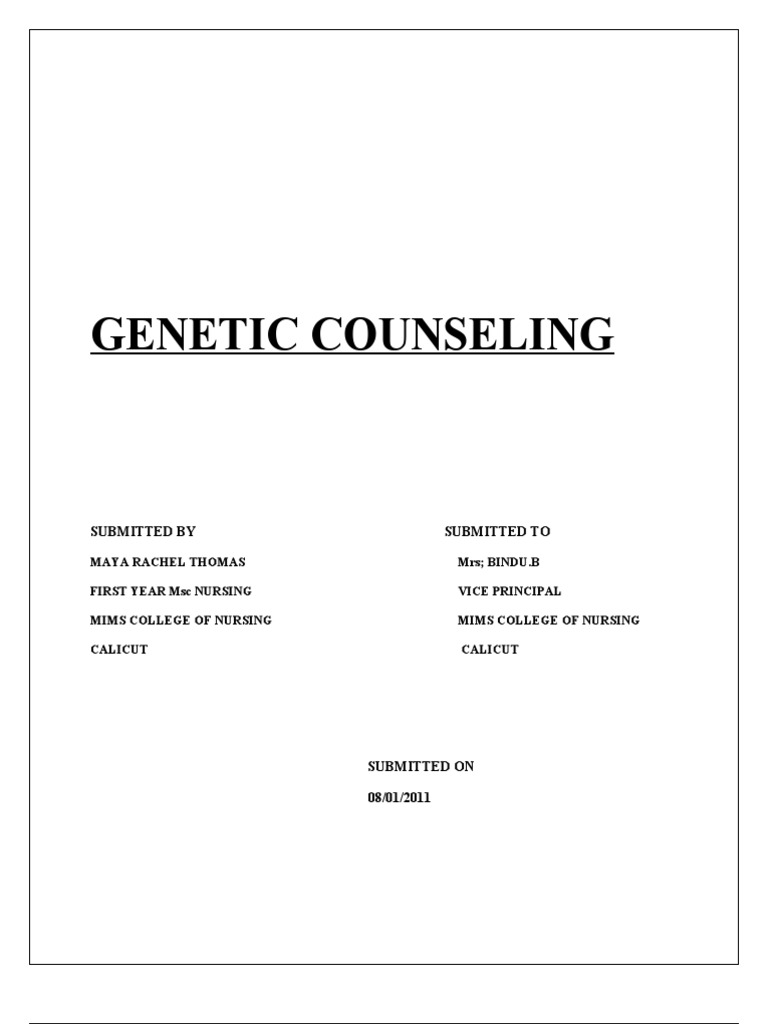 Understanding Genetic Counseling Process | PDF