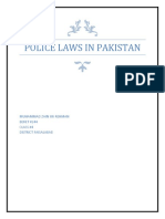 Police Laws in Pakistan: Muhammad Zain Ur Rehman BERET #244 Class #4 District Faisalabad