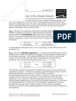 Making Decisions With A Single Sample: Formal Hypothesis