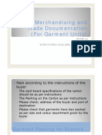 Export Merchandising and Merchandising for (Garment Units) # 3