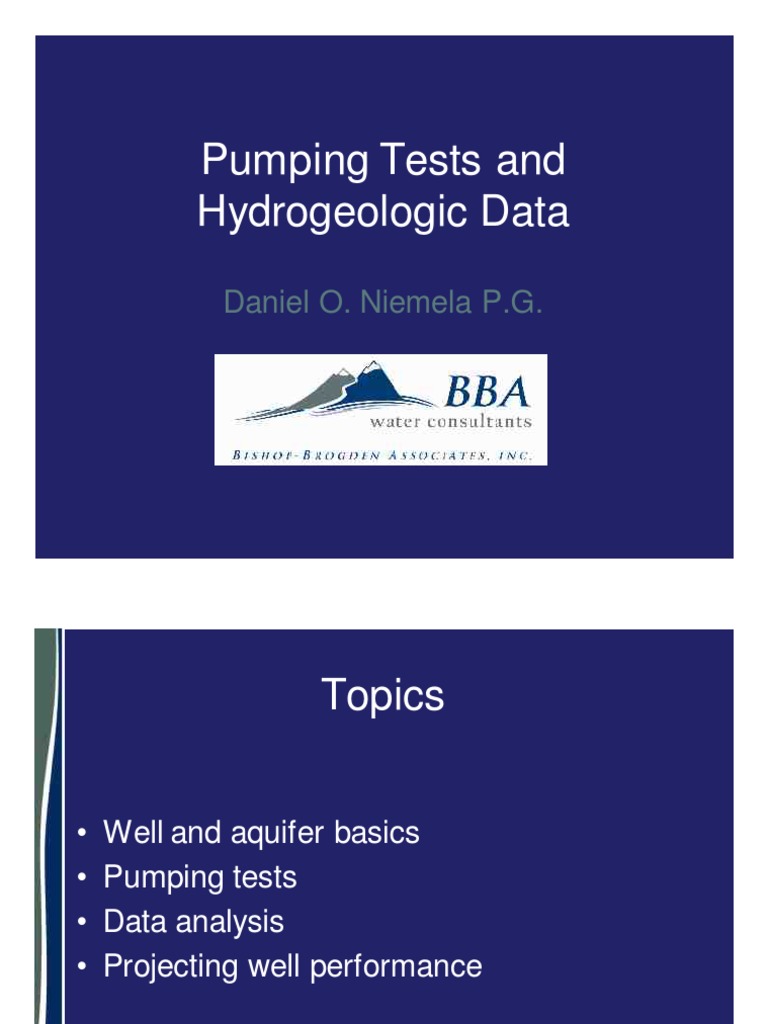 Pumping Test Essentials and Analysis | PDF | Flow Measurement | Aquifer