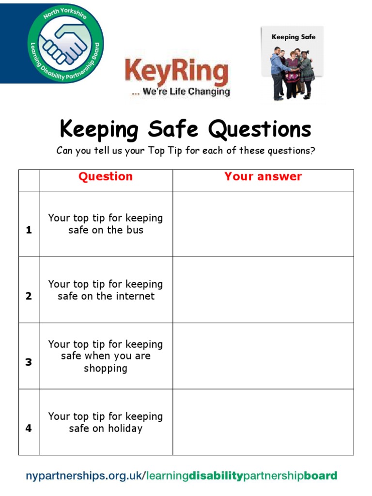 Keeping Safe Questions Your Answer PDF