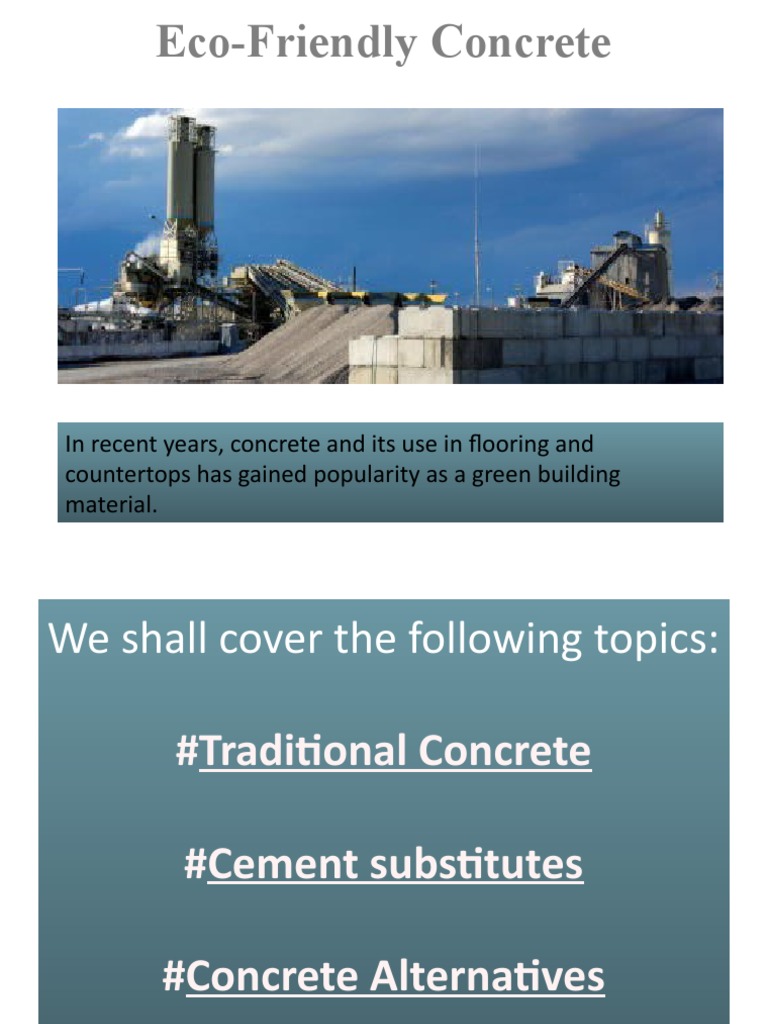 Eco-Friendly Concrete Solutions Explained | PDF | Concrete | Cement