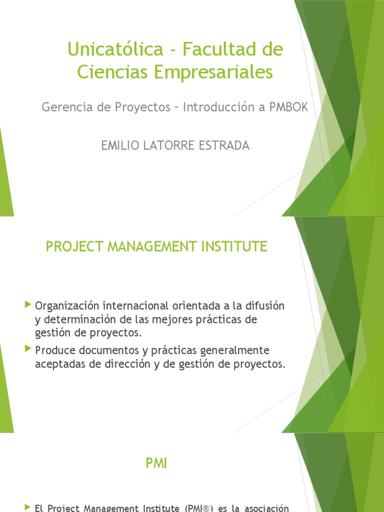 1 - Introducción A PMBOK | PDF | Gestión de proyectos | Economias