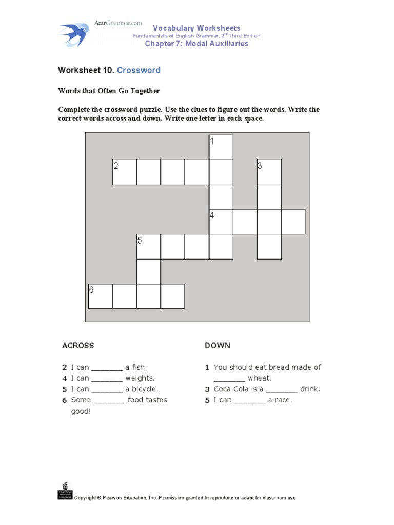 Worksheet 10.: Crossword | PDF | Language Arts & Discipline