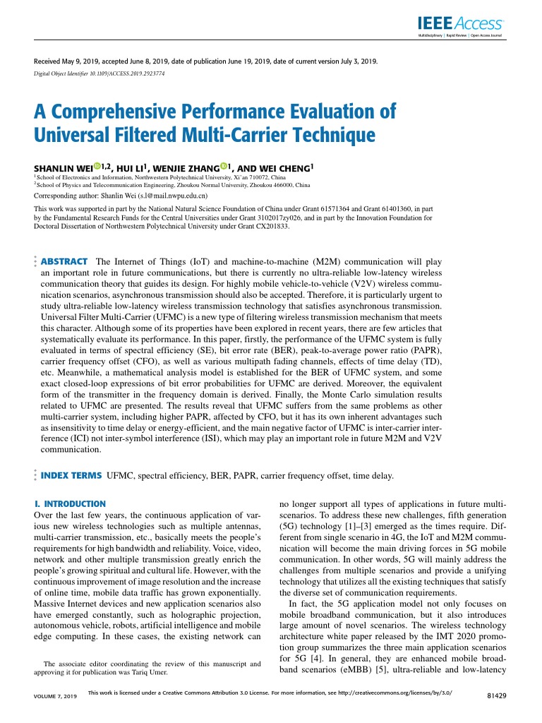 Performance Evaluation of UFMC Systems | PDF | Orthogonal Frequency ...