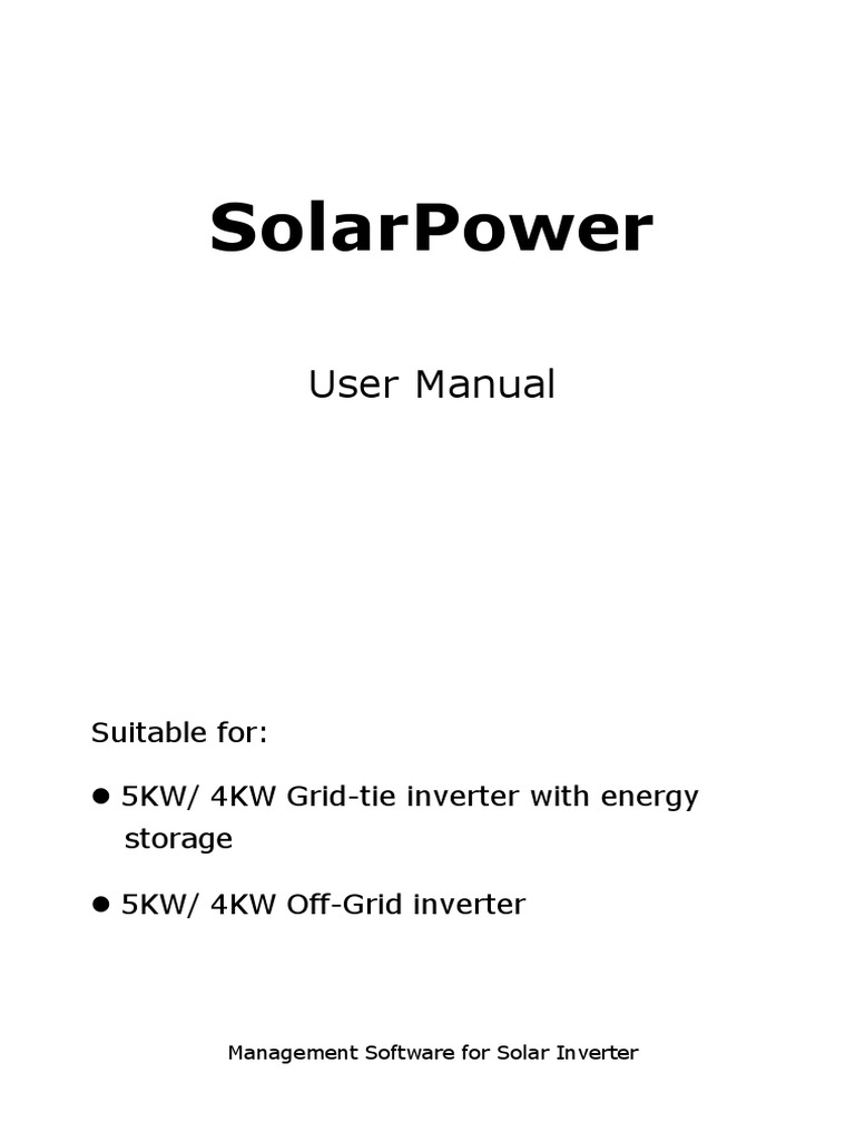 SolarPower User Manual For Grid-Tie Off-Grid 5KW 4KW Inverter PDF | PDF ...