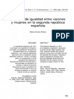 Políticas de Igualdad Entre Varones y Mujeres en La Segunda República Española