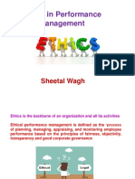 Ethics in Performance Management: Sheetal Wagh