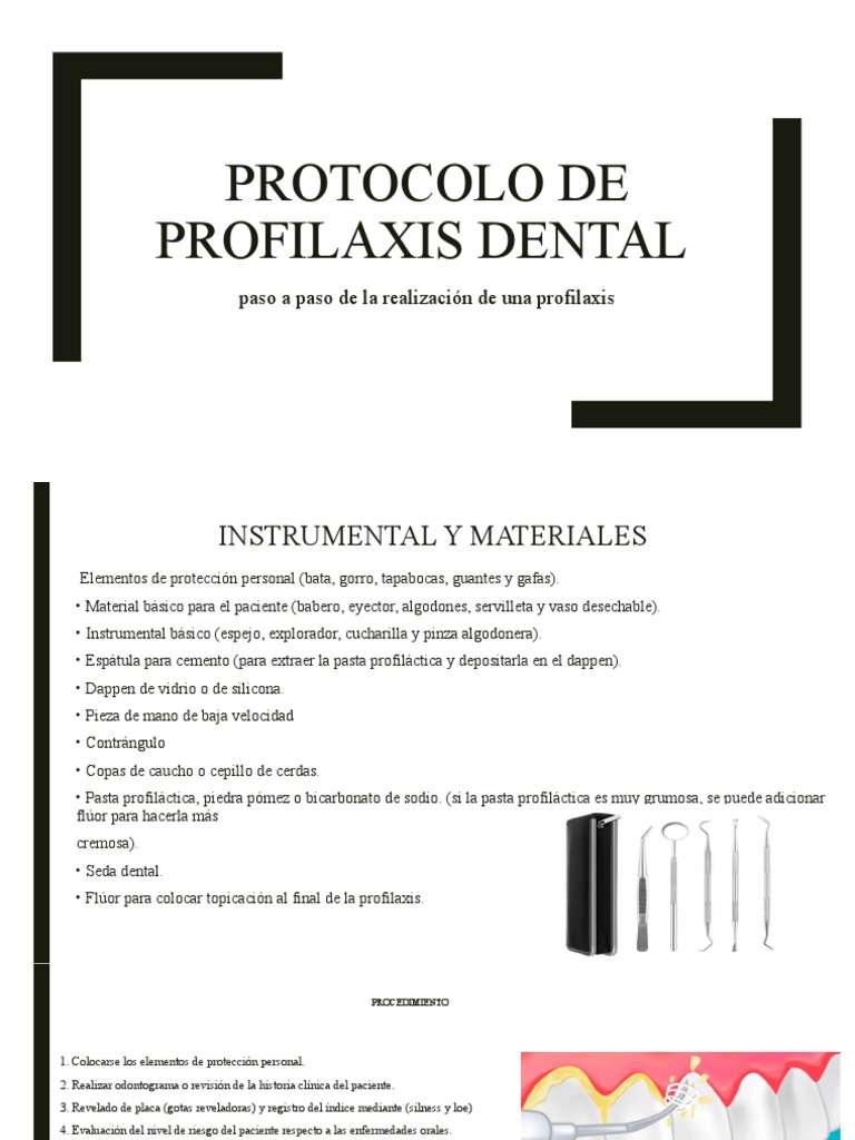 Protocolo de Profilaxis Dental PDF Odontología Naturaleza