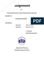 Assignment: Rheumatoid Arthritis, Osteo-Arthritis & Bone Disorders