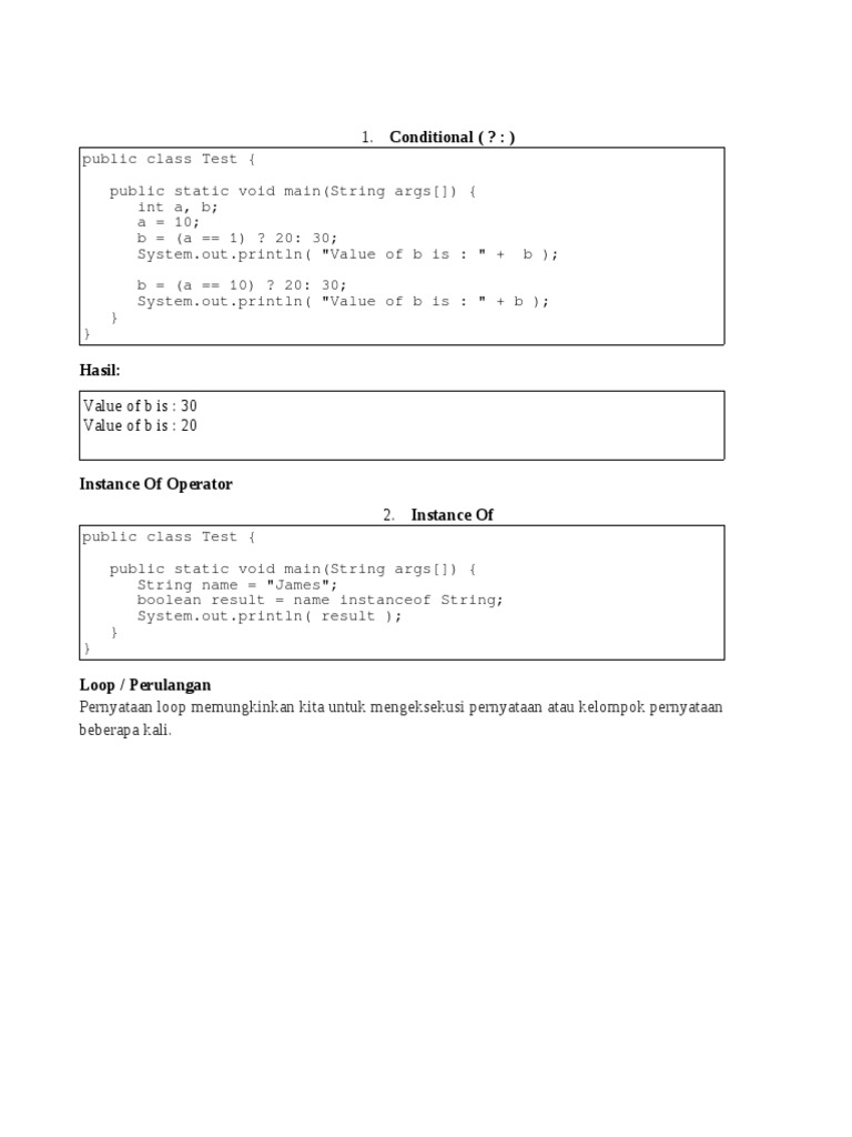 Conditional (?:) : Hasil | PDF | Computer Programming | Software ...