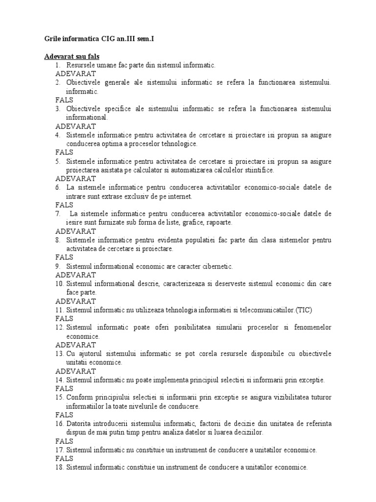 Grila Informatica | PDF