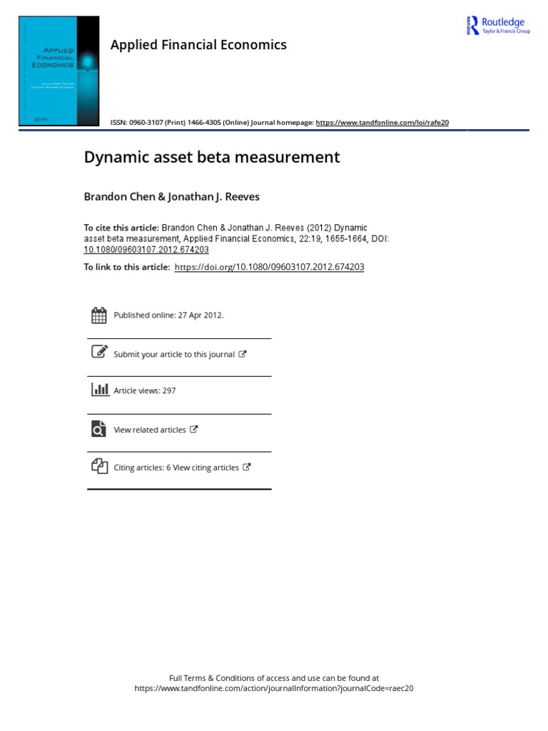Dynamic Asset Beta Measurement | PDF | Beta (Finance) | Mean Squared Error