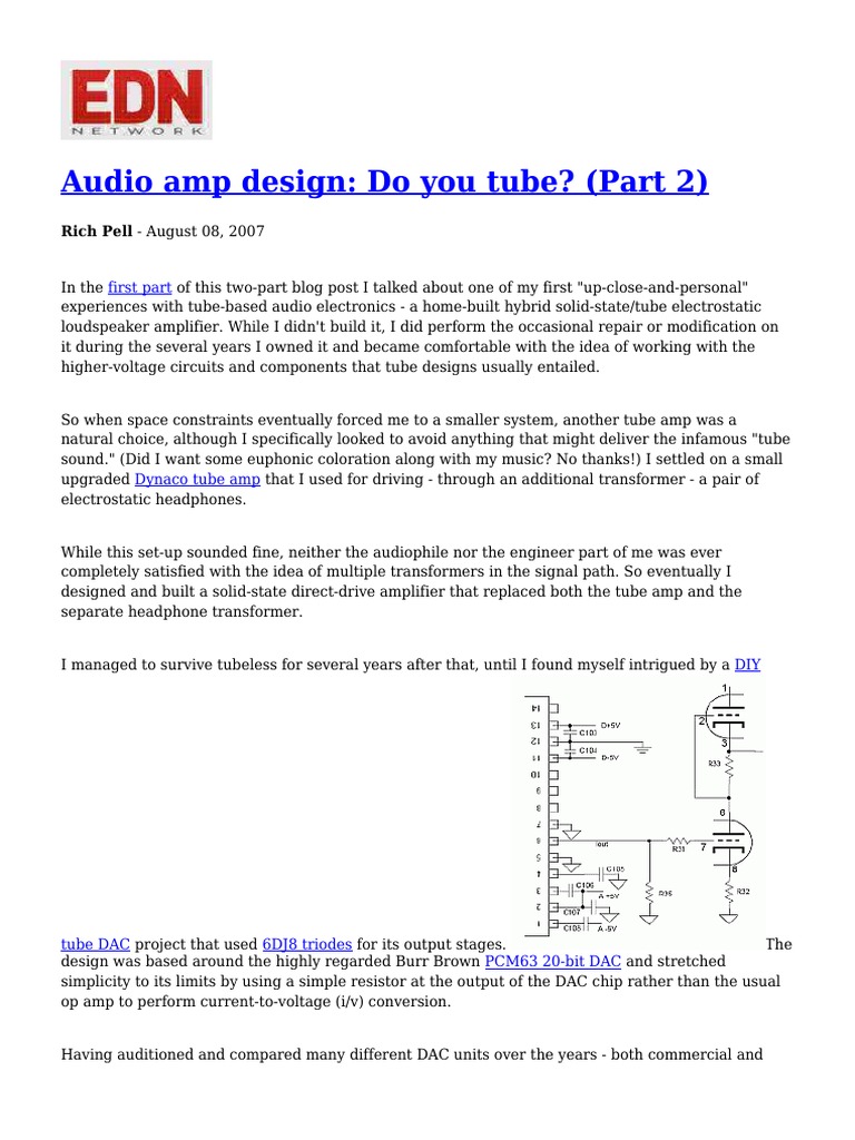 Tube Audio Amplifier Design Insights | PDF | Amplifier | Vacuum Tube