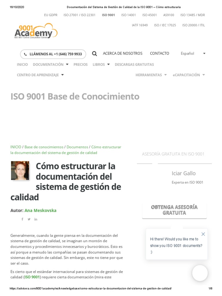 Documentación Del Sistema de Gestión de Calidad de La ISO 9001 - Cómo ...