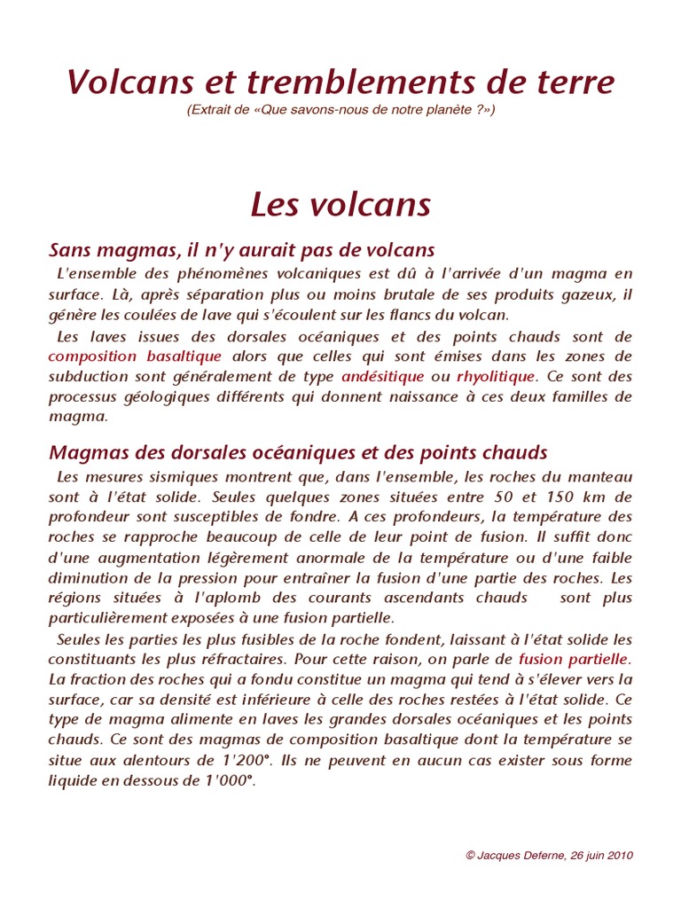 5 Volcans | PDF | Volcan | Magma