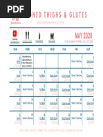 Toned Thighs & Glutes Workout Calendar - May 2020 PDF