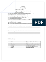 Final Exam Literary Readings 1-Are The Following Sentences True or False