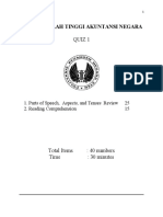 PKN - Sekolah Tinggi Akuntansi Negara: Quiz 1