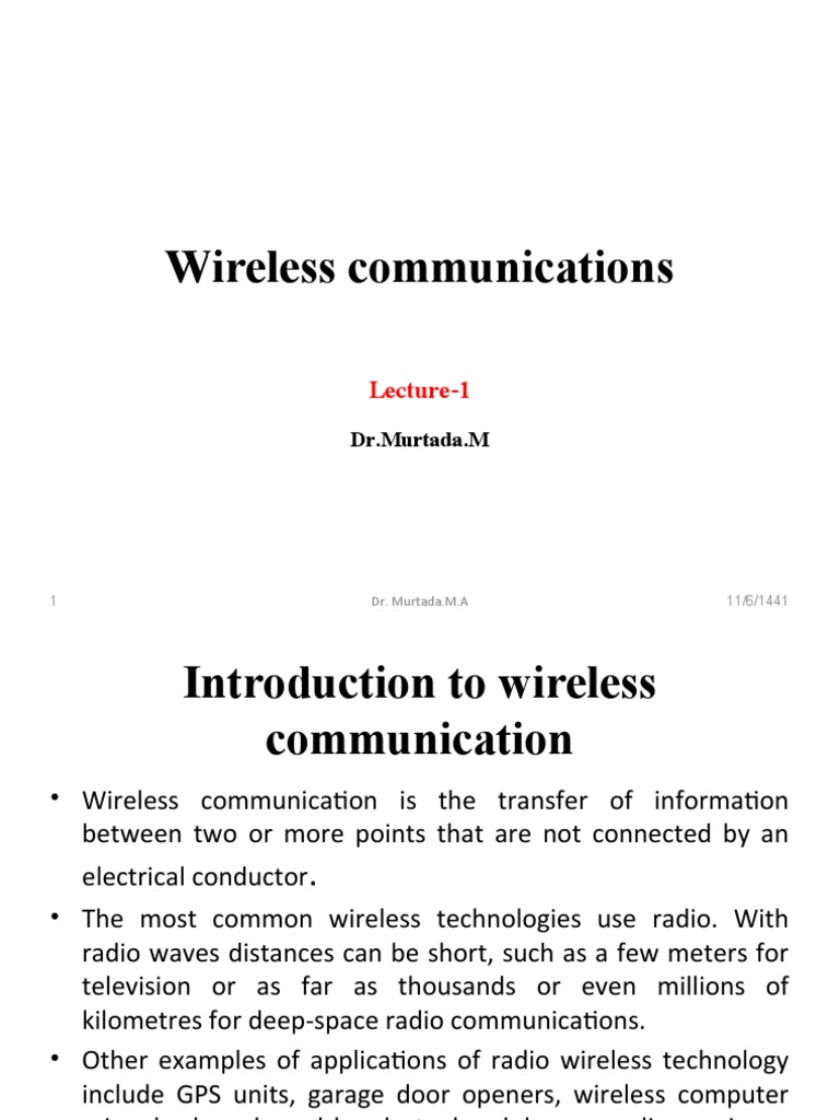 Wireless Communication Basics | PDF | Radio | Wireless
