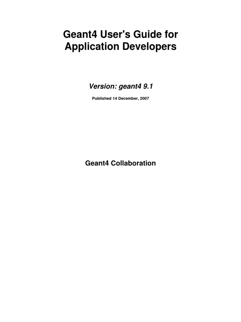 Geant4 9.1 User's Guide for Developers | PDF | Class (Computer ...