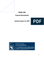 EMAE 285 Course Documents Fall 2020-08 - 24 - 2020 PDF