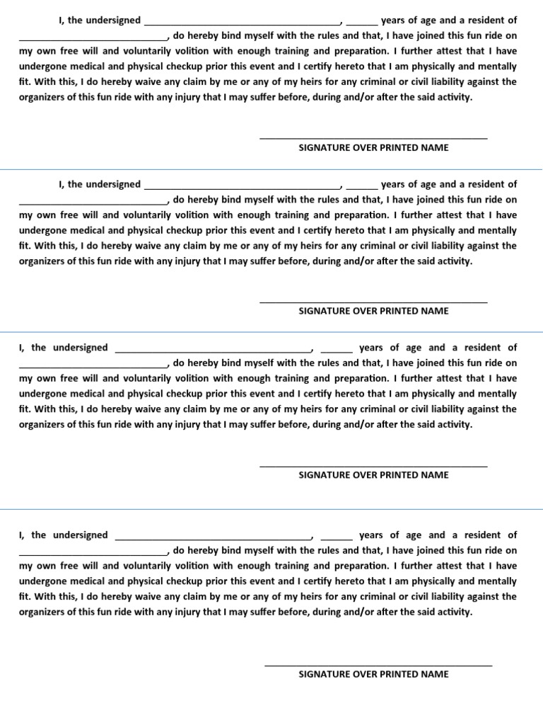 Waiver For Fun Ride | PDF | Common Law | Government
