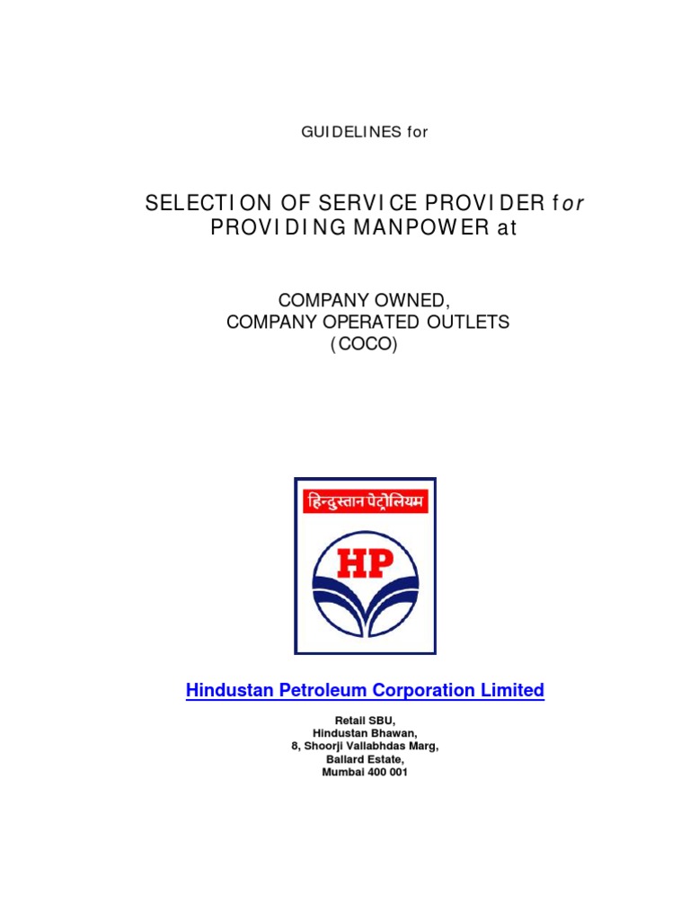 HPCL COCO Service Provider Guidelines | PDF | Valuation (Finance ...