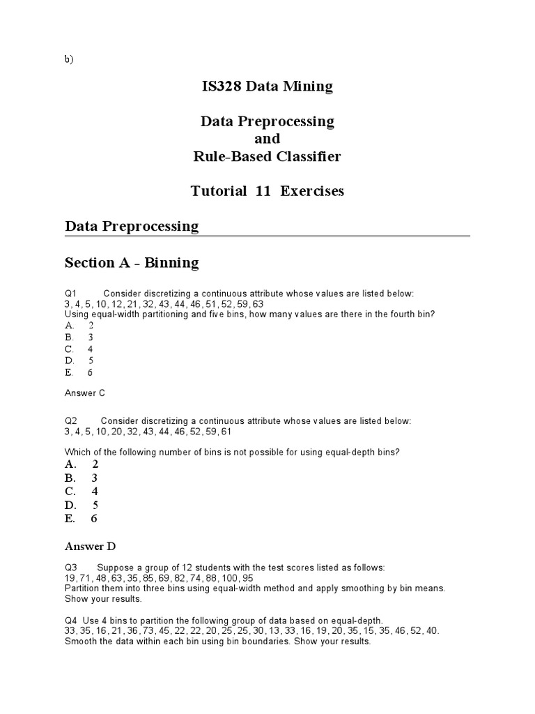 Tutorial 11 Answers Fish Mammals
