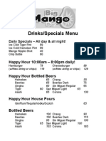 Drinks/Specials Menu: Happy Hour 10:00am - 8:00pm Daily!