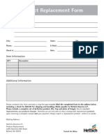 Product Replacement Form: Customer Information